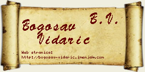 Bogosav Vidarić vizit kartica